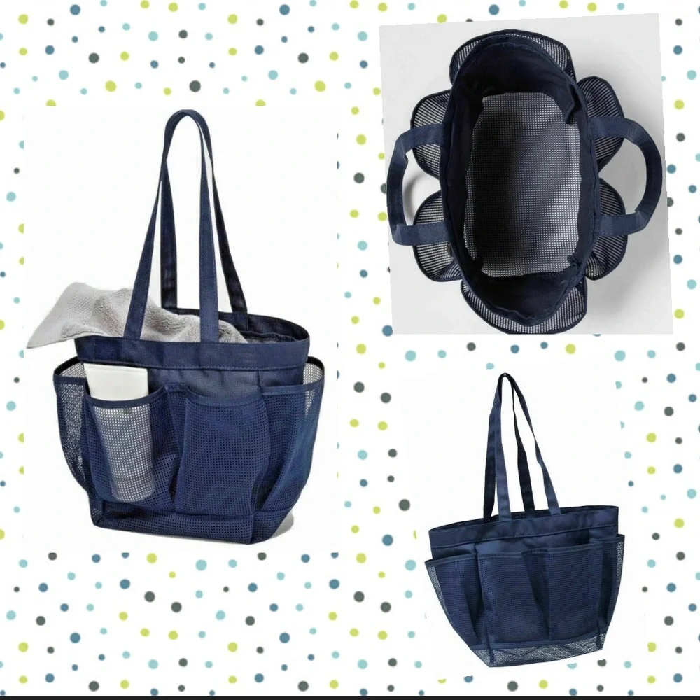 New Room Essentials Navy Blue Shower Caddy Portable Mesh Tote